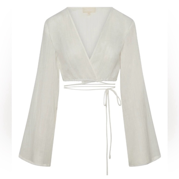 Monday Swimwear Tops - Monday Swimwear linen wrap top